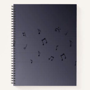 Carnet Dark Ombre Musical Notes gris