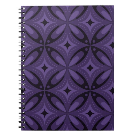 Carnet Dark Purple Colored Retro Pattern (Devant)