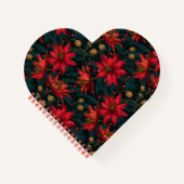 Carnet Dark Red Christmas Floral Pattern (Devant)