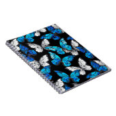 Carnet Dark Seamless Pattern with Blue Butterflies Morpho (Côté Droit)