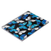 Carnet Dark Seamless Pattern with Blue Butterflies Morpho (Côté gauche)