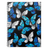 Carnet Dark Seamless Pattern with Blue Butterflies Morpho (Devant)