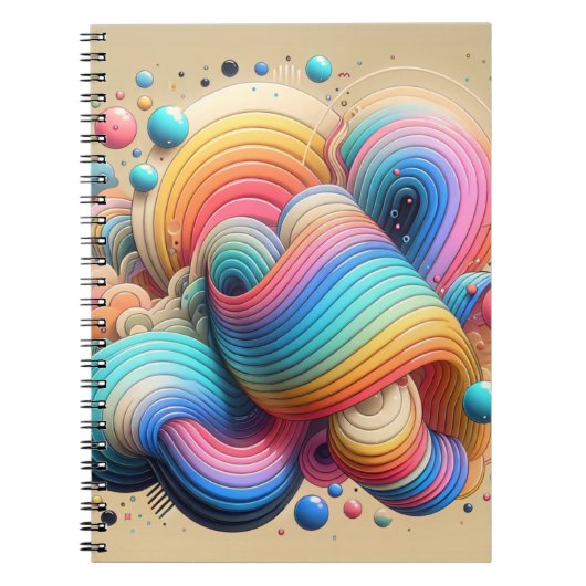 Carnet d'art Abstrait Arc-en-ciel 3D Bold (Devant)