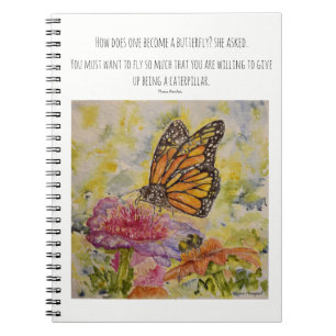 Carnet d'art d'aquarelle de papillon d'inspiration
