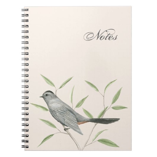 Carnet d'art d'oiseaux personnalisable Grey Catbir (Devant)