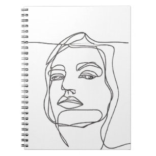 Carnet d'art minimaliste de ligne faciale