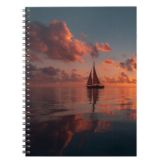 Carnet d'art Sunset Sailboat Ocean Reflection (Devant)