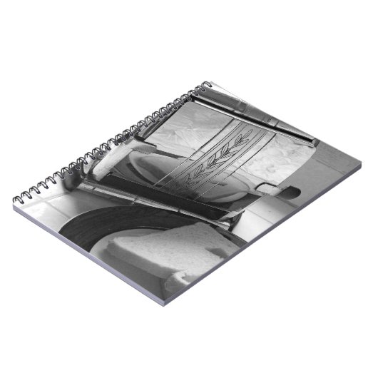 Carnet d'art vintage Toaster noir blanc (Côté gauche)