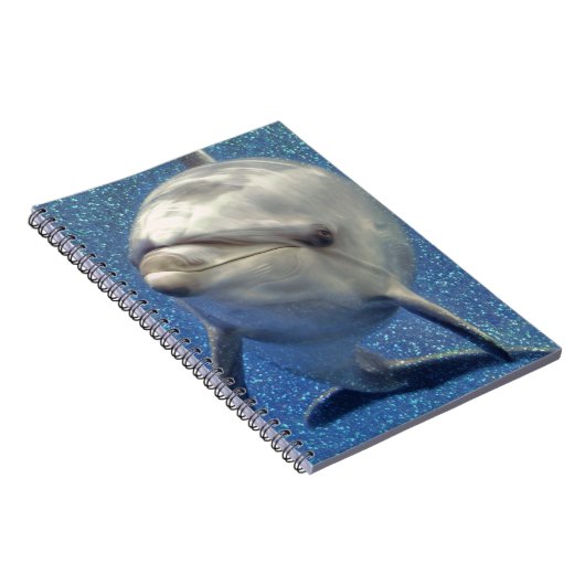 Carnet Dauphin bleu d'étincelle avec le monogramme de (Côté Droit)