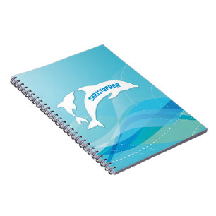 Carnet Dauphin bondissant dans l'océan Personnalisé