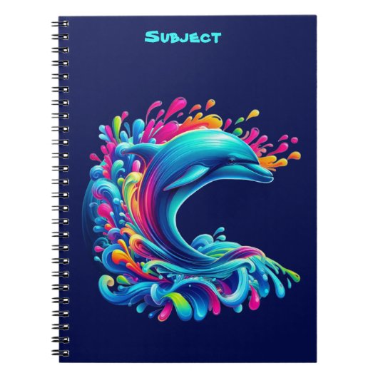 Carnet Dauphin coloré (Devant)