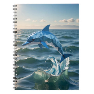 Carnet Dauphin en origami sautant de la spirale marine