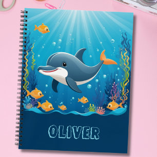 Carnet Dauphin mignon aquarelle personnalisée