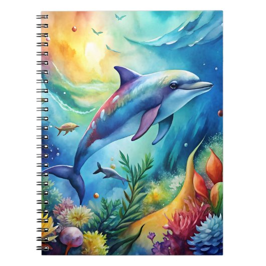 Carnet Dauphin peint (Devant)