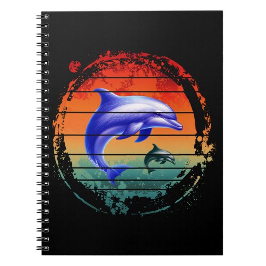 Carnet Dauphins Créatures Marines Vintage (Devant)
