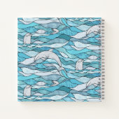 Carnet Dauphins de verre tendu de l'océan bleu (Dos)