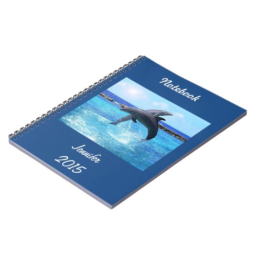 Carnet Dauphins faits sur commande jouant dans l'océan (Côté gauche)