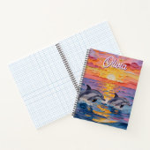 Carnet Dauphins Impasto et vagues océaniques (Intérieur)