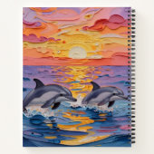 Carnet Dauphins Impasto et vagues océaniques (Dos)