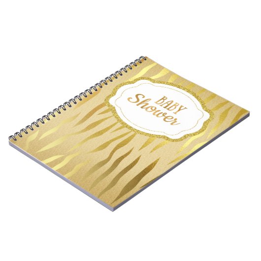 Carnet de Baby shower d'impression Gold Zebra (Côté gauche)