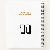 Carnet de basket-ball avec nom et Jersey # (Dos)