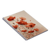 Carnet De beaux coquelicots rouges en spirale (Côté Droit)