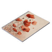 Carnet De beaux coquelicots rouges en spirale (Côté gauche)