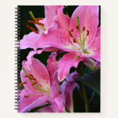 Carnet De belles fleurs de lys rose (Devant)