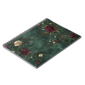 Carnet De belles roses avec des volutes dorées.  (Côté gauche)