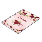 Carnet De belles roses rouges et roses personnalisées (Côté gauche)