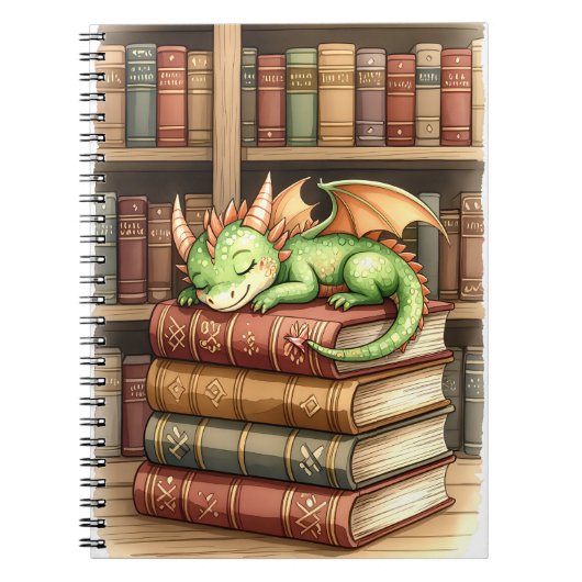 Carnet de bibliothèque de dragon dormant (Devant)