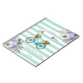 Carnet de bicyclettes à fleurs bleues modernes (Côté gauche)