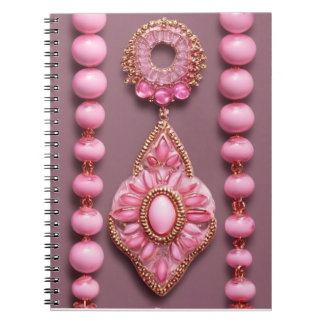 Carnet de bijoux en perles roses de verre