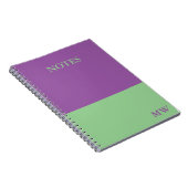 Carnet de bloc couleur monogramme violet et vert m (Côté Droit)
