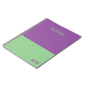 Carnet de bloc couleur monogramme violet et vert m (Côté gauche)
