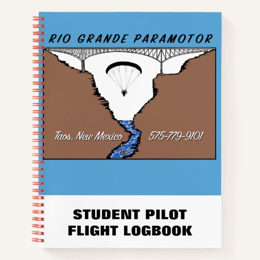 Carnet de bord du pilote étudiant Rio Grande Param (Devant)
