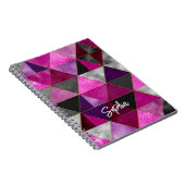 Carnet de bord géométrique rose violet (Côté Droit)