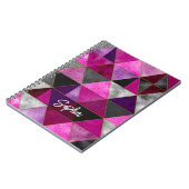 Carnet de bord géométrique rose violet (Côté gauche)