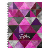 Carnet de bord géométrique rose violet (Devant)