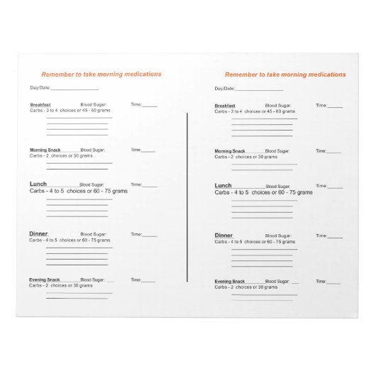 Carnet de bord quotidien pour diabétiques (Devant)