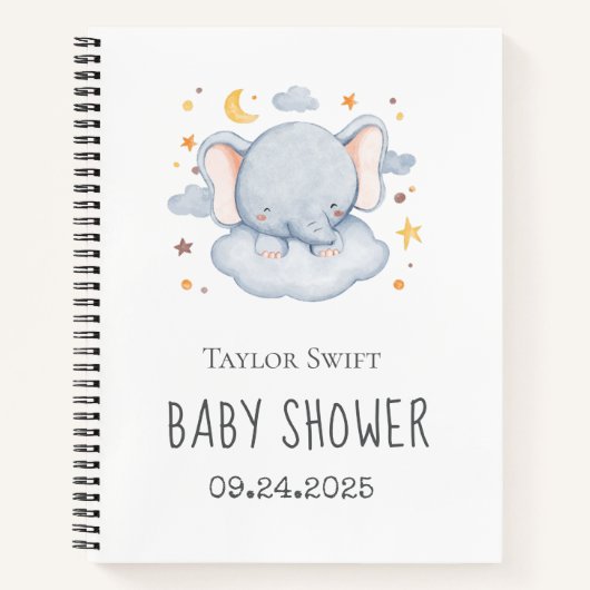 Carnet de cadeaux pour petit garçon éléphant (Devant)
