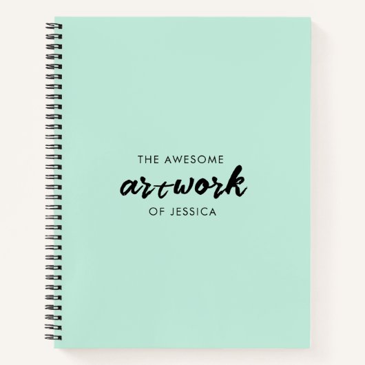 Carnet de carnet de croquis d'artiste vert Mint (Devant)