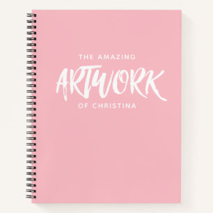 Carnet de carnet de croquis de l'artiste rose Mono