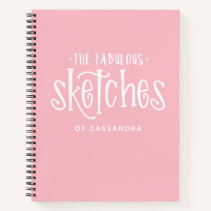 Carnet de carnet de croquis de l'artiste rose Mono