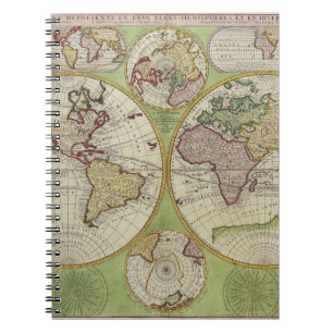 Carnet de carte Pastel Globe Hemisphères