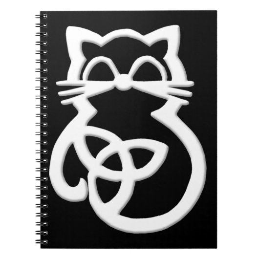 Carnet de chat celtique de noeud de trinité blanc (Devant)