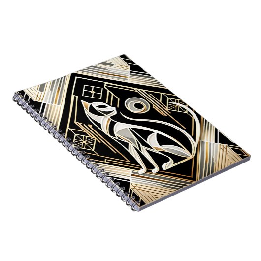 Carnet de chat noir Abstrait décoratif (Côté Droit)