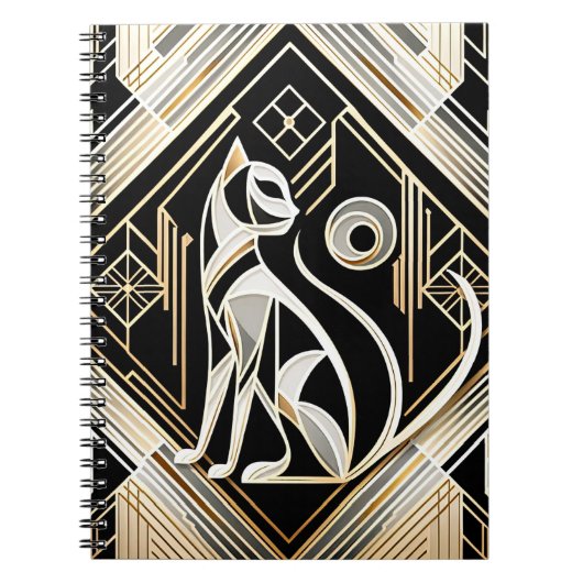 Carnet de chat noir Abstrait décoratif (Devant)