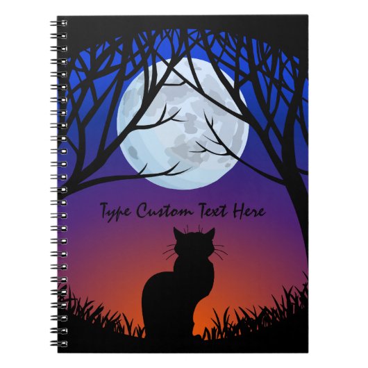 Carnet de chat noir Carnet d'art de chat personnal (Devant)