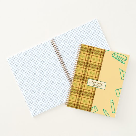 Carnet de chèque plaid jaune et vert (Intérieur)